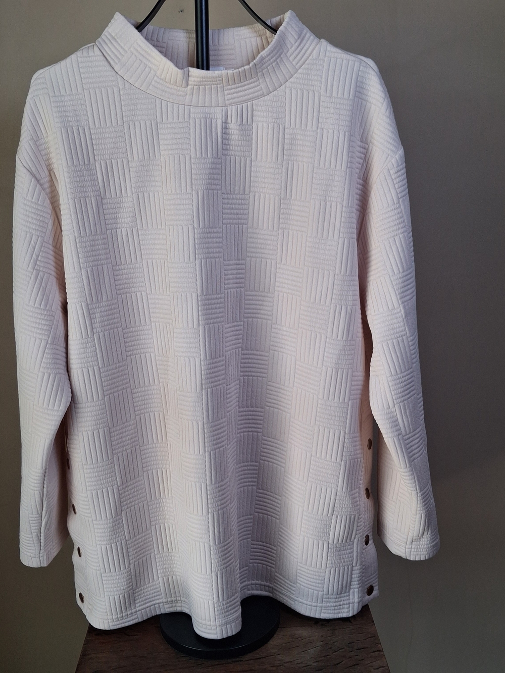 Shop The Mint Women’s "Talk About It" Cream Textured Tunic; Size L